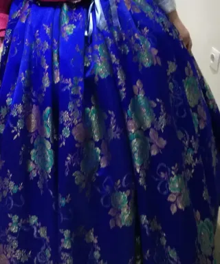 Falda Fallera Azul con Flores