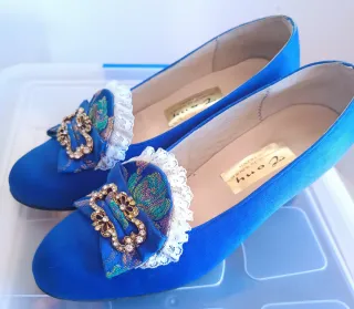 Falda Fallera Azul con Flores