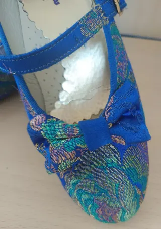 Falda Fallera Azul con Flores