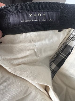 Pantalón cuadros hombre Zara talla 42