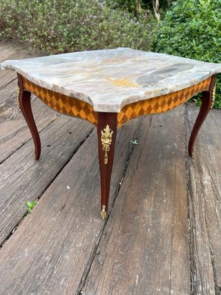 Mesa de centro mármol y madera