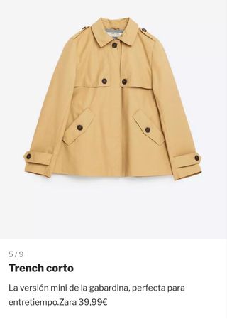 Trench corto Zara beige