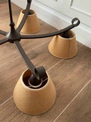 Lámpara de salón forja y yute