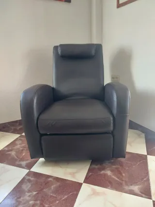 Sillón individual polipiel marrón