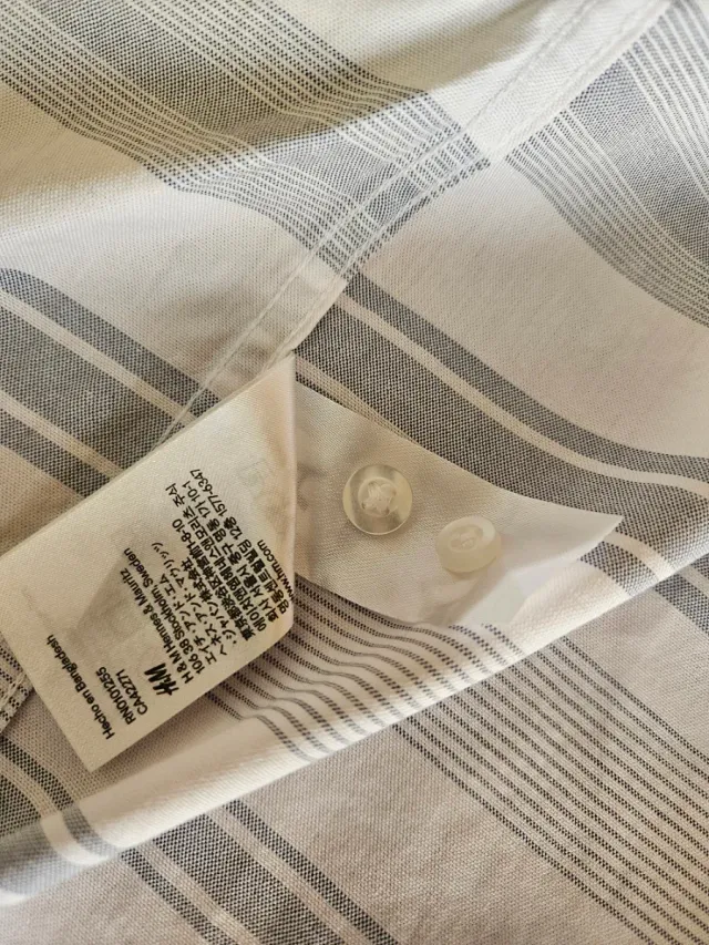 Camicia H&M a righe bianche e blu taglia S uomo