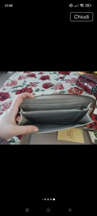 Portafoglio porta documenti e denaro beige