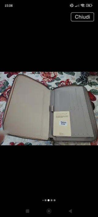 Portafoglio porta documenti e denaro beige