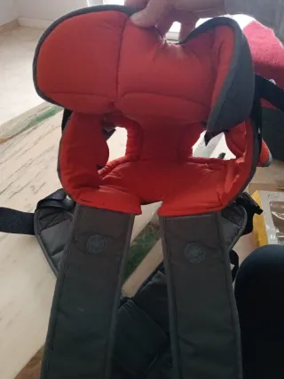 Portabebés Mochila Gris y Naranja