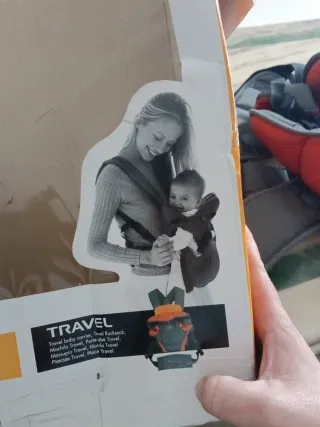 Portabebés Mochila Gris y Naranja