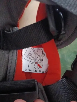 Portabebés Mochila Gris y Naranja