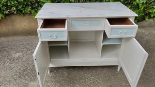 Mueble baño mármol  y madera