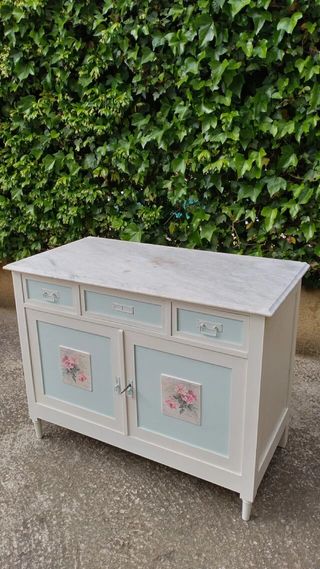 Mueble baño mármol  y madera