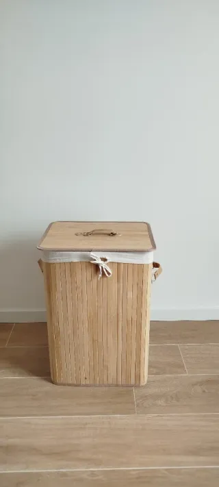 Cesto Ropa Sucia Bambú con Tapa