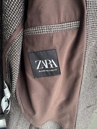 Americana Zara Marrón y Blanca Talla M