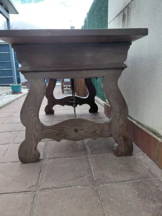 Mesa antigua madera y metal