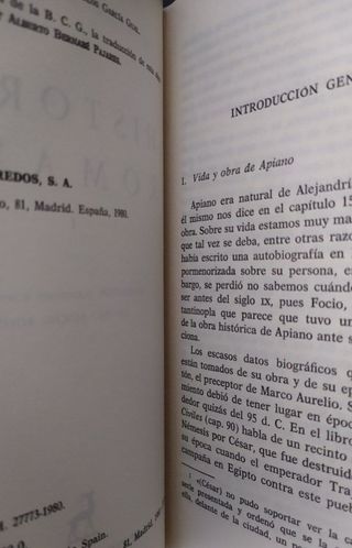 LOTE APIANO - HISTORIA ROMANA. GREDOS