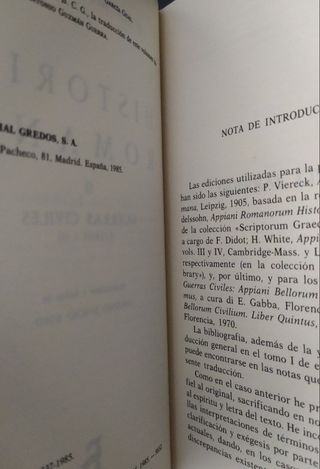 LOTE APIANO - HISTORIA ROMANA. GREDOS