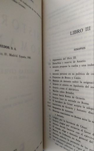 LOTE APIANO - HISTORIA ROMANA. GREDOS