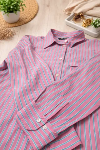 Camisa ZARA rayas turquesa Talla XS