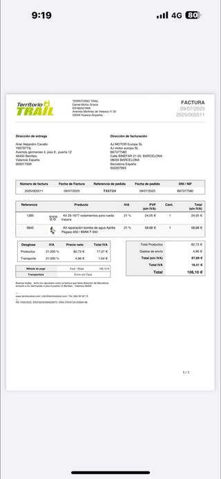 BMW F650GS K72 2008 pegatina C itv vigor 58 mil km