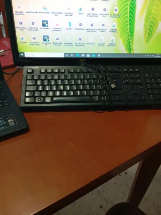 Pantalla Samsung Negra y teclado de regalo.