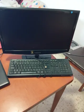 Pantalla Samsung Negra y teclado de regalo.