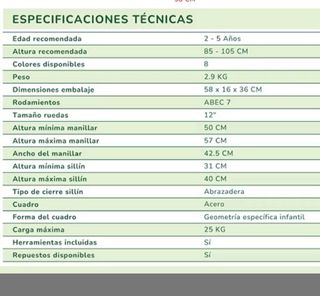 Bici sin pedales Sawyer