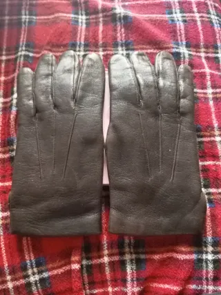 Guantes de Piel Forrados Hombre Marrón