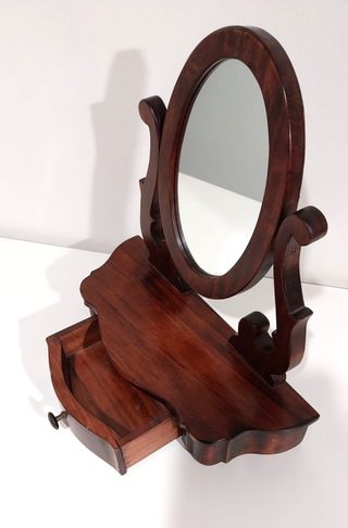 Specchio da toeletta antico in noce massello antic