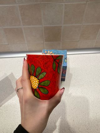 Set 2 Tazze Ceramica Floreale