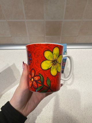 Set 2 Tazze Ceramica Floreale