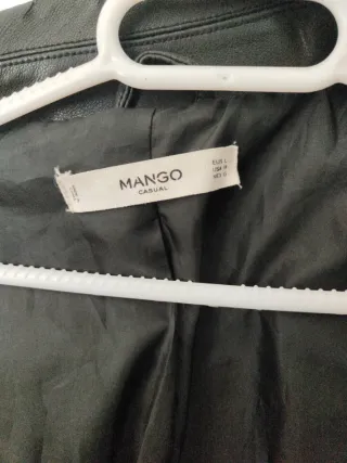Cazadora biker Negra Mango Talla L