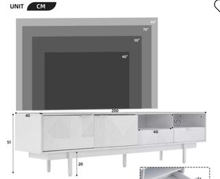 Mueble TV moderno 200x40x51