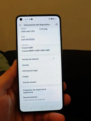 One Plus 8T azul claro