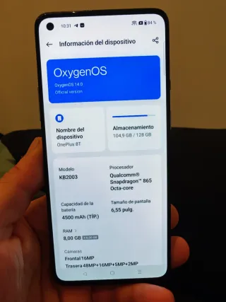 One Plus 8T azul claro