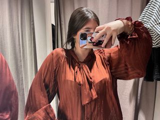 Blusa Zara abullonada talla XS