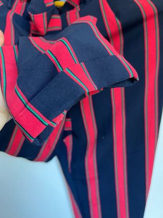 Pantalón rayas azul y rojo