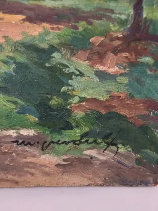 Cuadro antiguo óleo sobre tablet Miguel Verchili