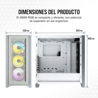 Corsair 4000X Blanca Cristal Templado USB 3.1