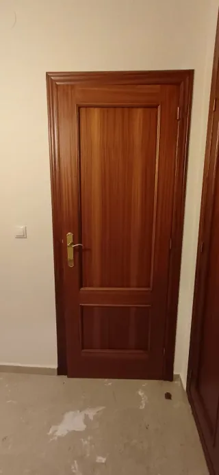 Puertas de paso (8) madera marrón oscuro, y crista