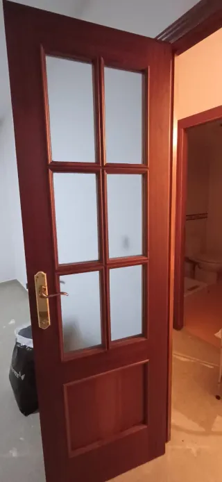 Puertas de paso (8) madera marrón oscuro, y crista