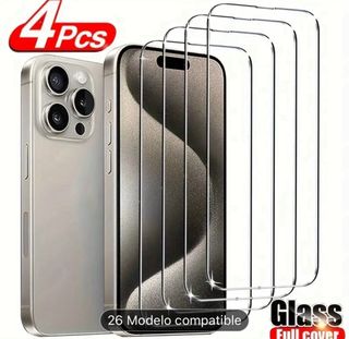 4 piezas de Cristal templado iphone 12 pro max