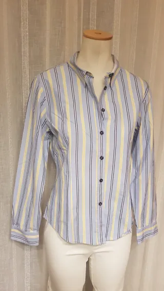 Camisa Lloyds Rayas Azul y Amarillo Talla 42