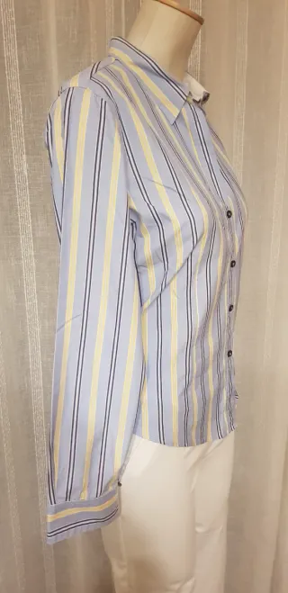 Camisa Lloyds Rayas Azul y Amarillo Talla 42