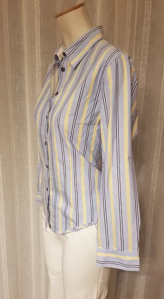 Camisa Lloyds Rayas Azul y Amarillo Talla 42