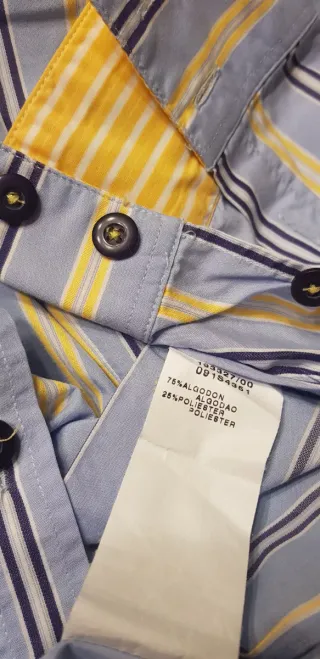 Camisa Lloyds Rayas Azul y Amarillo Talla 42