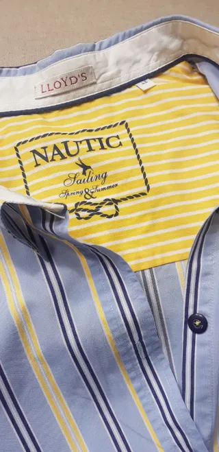Camisa Lloyds Rayas Azul y Amarillo Talla 42