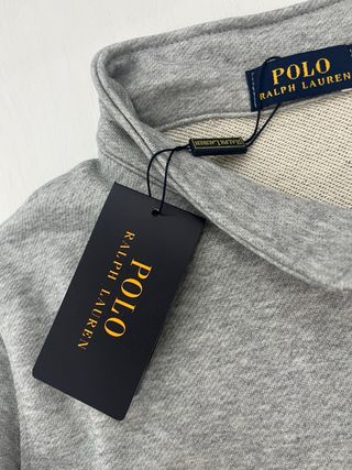 Sudadera Ralph Lauren Gris Media Cremallera