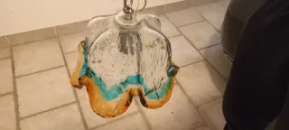 Lampadario in vetro colorato