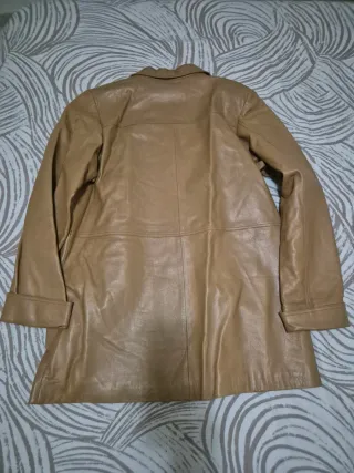 Chaqueta piel beige